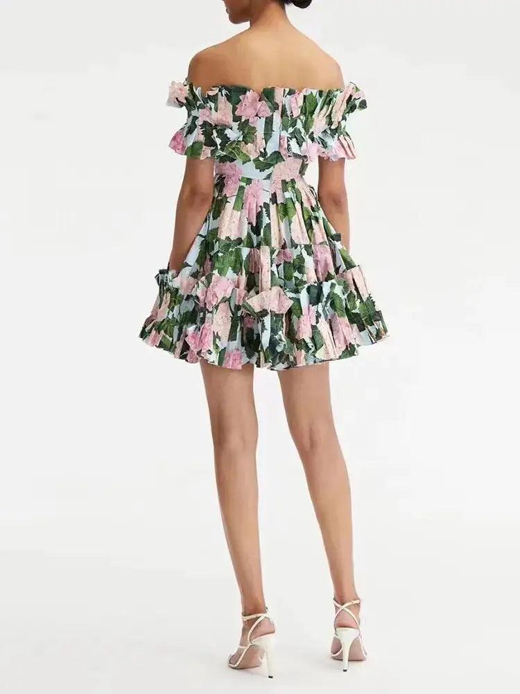 Summer Floral Ruched Dress - Emporium WRJJ