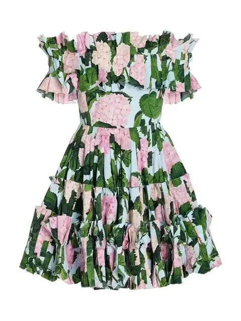 Summer Floral Ruched Dress - Emporium WRJJ