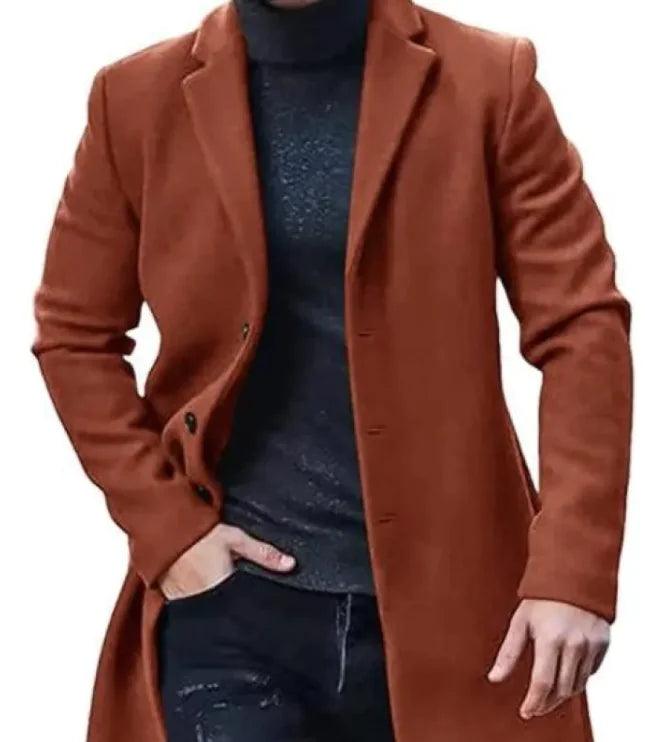 Tweed Coat Men's Medium-length Thickened Jacket - Emporium WRJJ