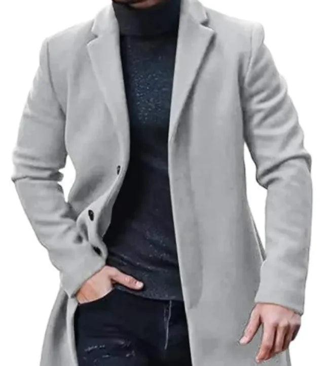 Tweed Coat Men's Medium-length Thickened Jacket - Emporium WRJJ