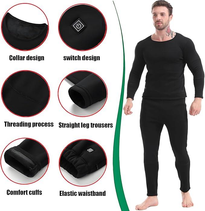 USB Heated Thickened Long Johns Cold Protection Suit - Emporium WRJJ