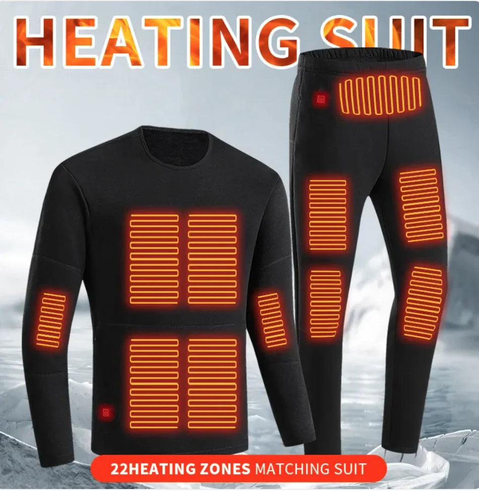 USB Heated Thickened Long Johns Cold Protection Suit - Emporium WRJJ