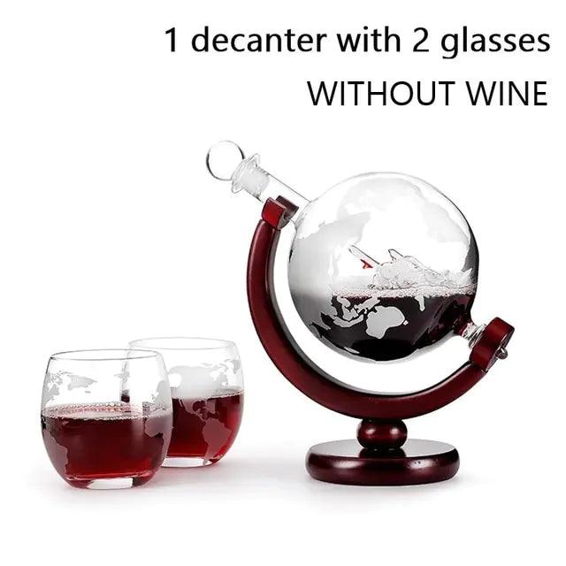 Whiskey Decanter Globe Glass Set - Emporium WRJJ