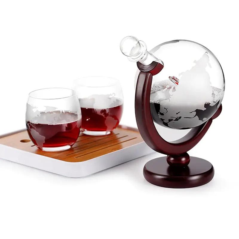 Whiskey Decanter Globe Glass Set - Emporium WRJJ