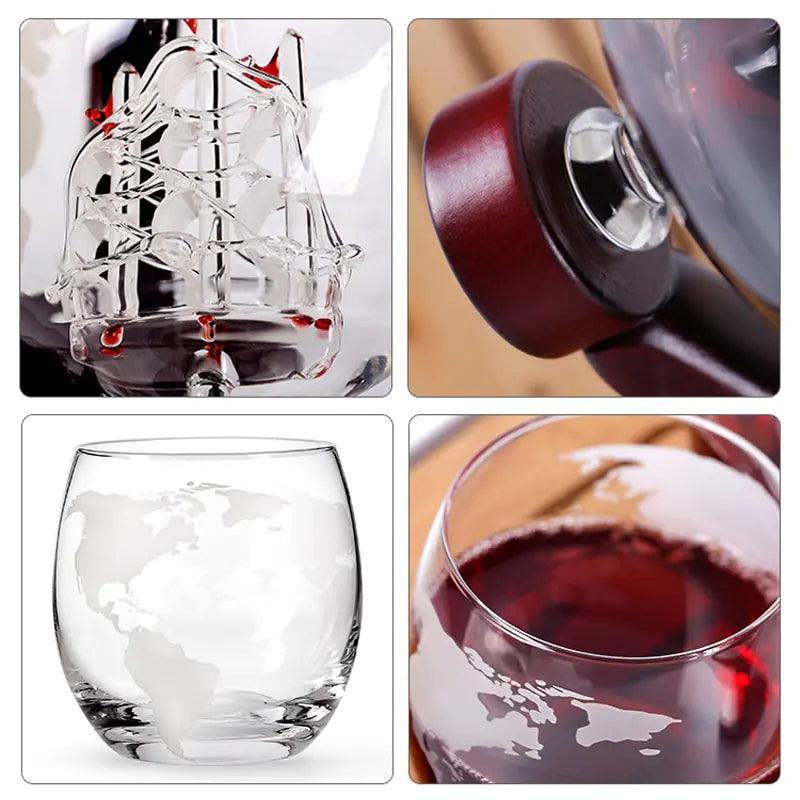 Whiskey Decanter Globe Glass Set - Emporium WRJJ