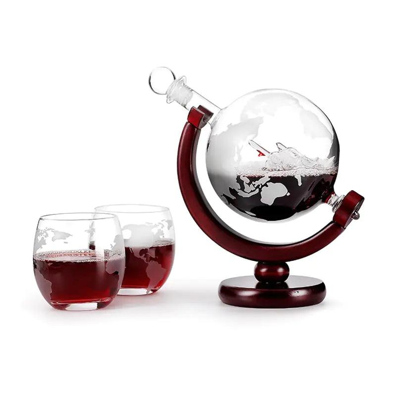 Whiskey Decanter Globe Glass Set - Emporium WRJJ