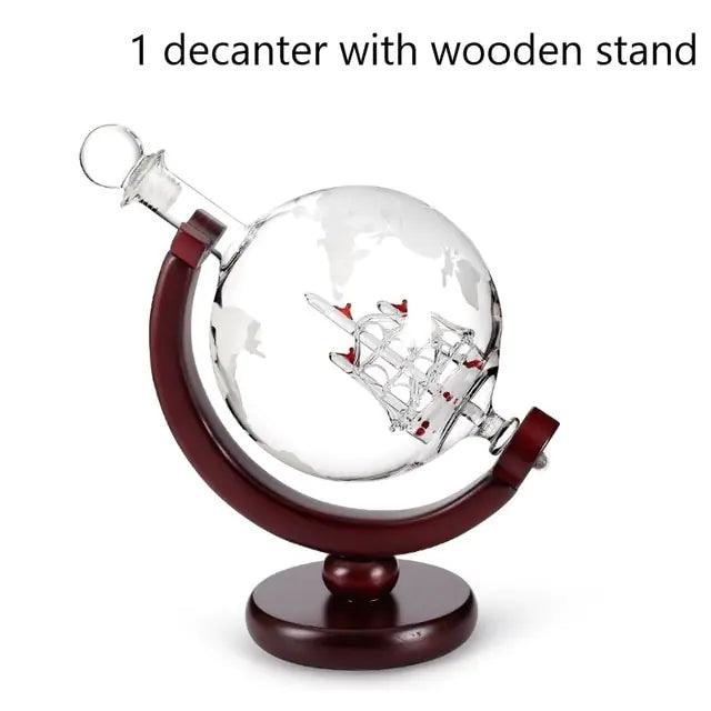 Whiskey Decanter Globe Glass Set - Emporium WRJJ