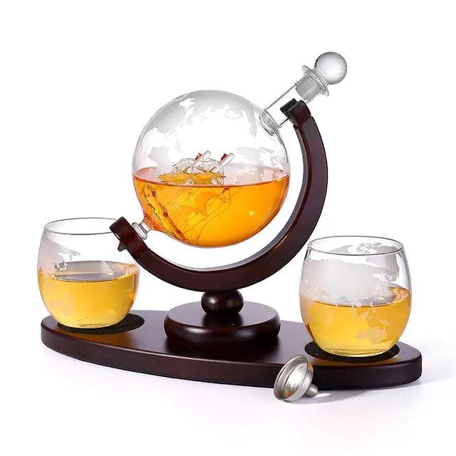 Whiskey Decanter Globe Glass Set - Emporium WRJJ