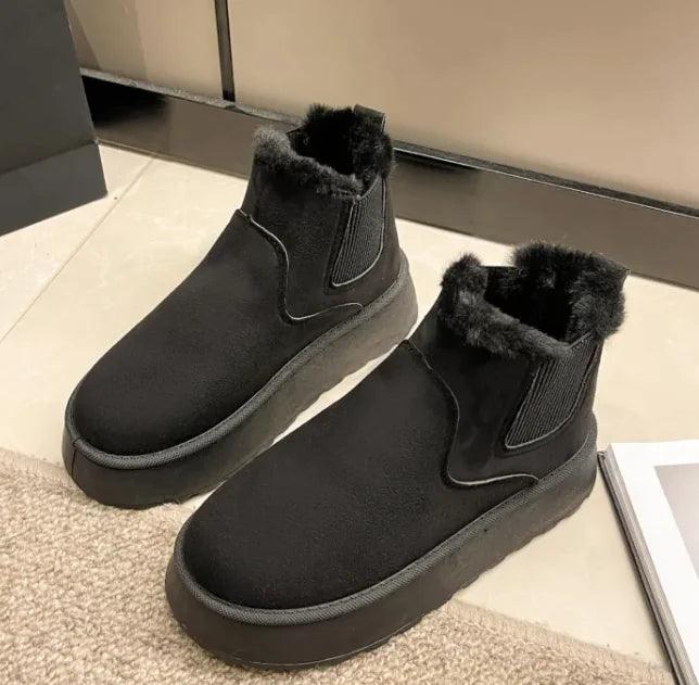 Women's Winter Warm Fleece Thick Flats Fashion Boots - Emporium WRJJ