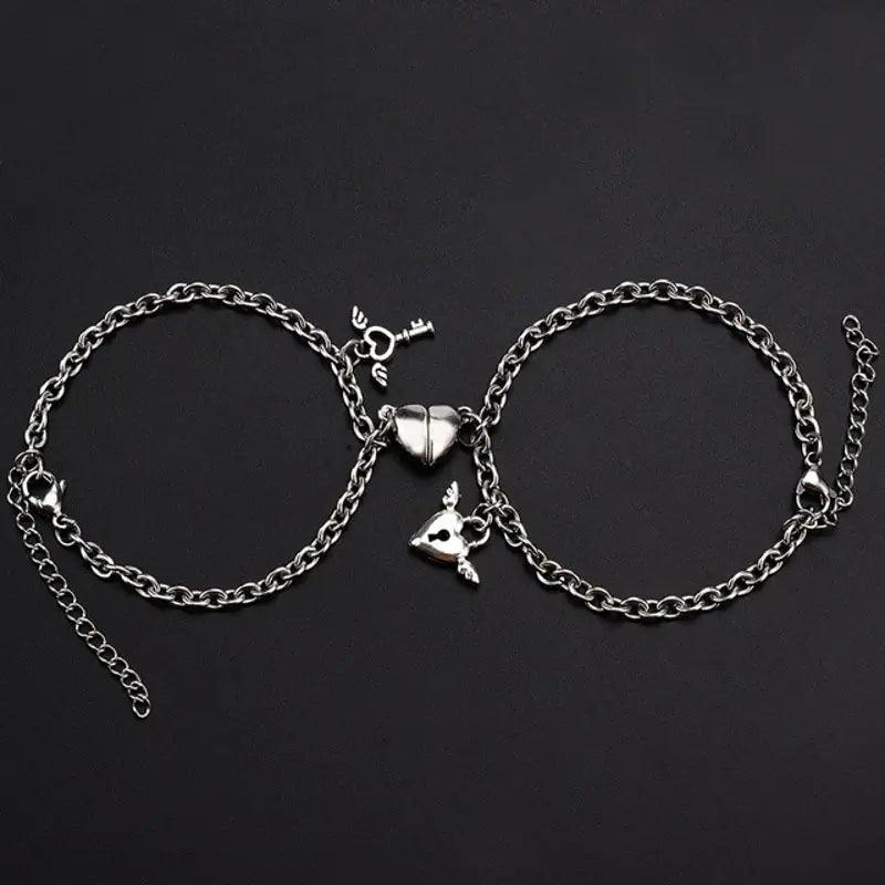 2Pcs Heart Magnet Bracelet for Lovers - Emporium WRJJ