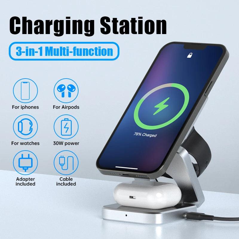 3 in 1 Wireless Charging Station - Emporium WRJJ