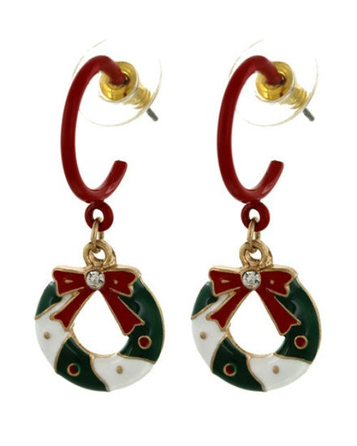 Christmas Wreath Earrings - Emporium WRJJ