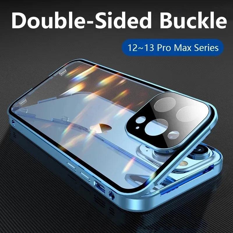 Double Sided Glass Snap Lock Case For iPhones - Emporium WRJJ