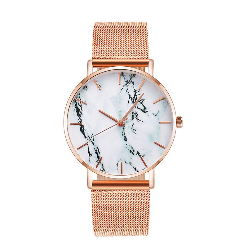 Fashion Rose Gold Mesh Band Creative Marble Female Wrist Watch Luxury Women Quartz Watches Gifts Relogio Feminino Drop Shipping - Emporium WRJJ