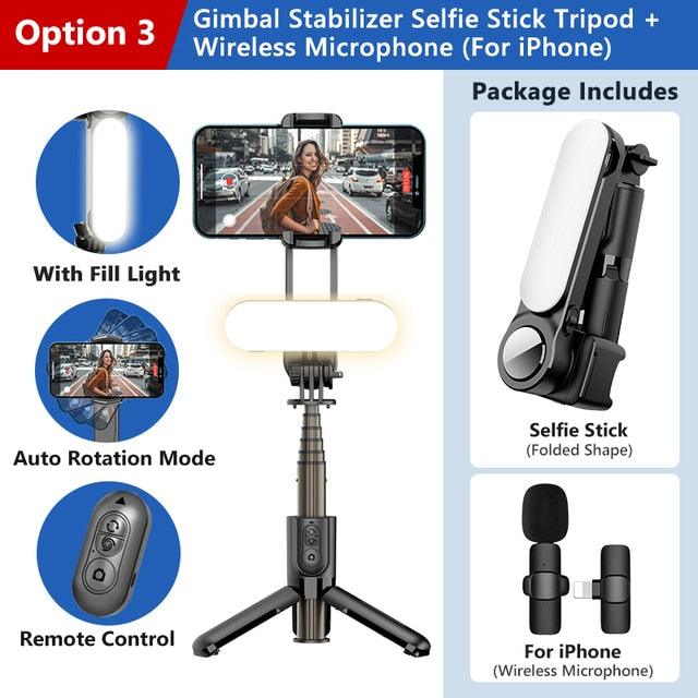 Gimbal Stabilizer Selfie Stick Tripod - Emporium WRJJ