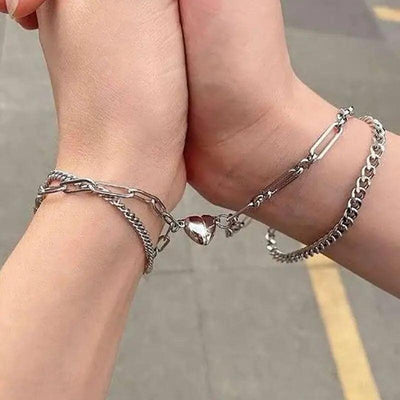 Halves Heart Magnetic Couple Bracelets - Emporium WRJJ