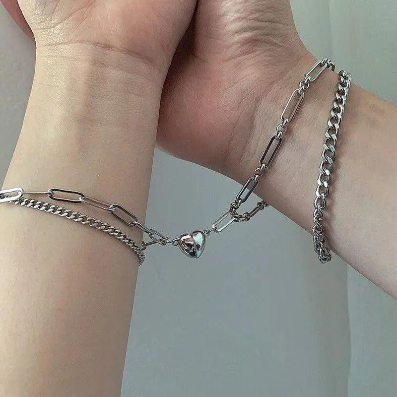 Halves Heart Magnetic Couple Bracelets - Emporium WRJJ