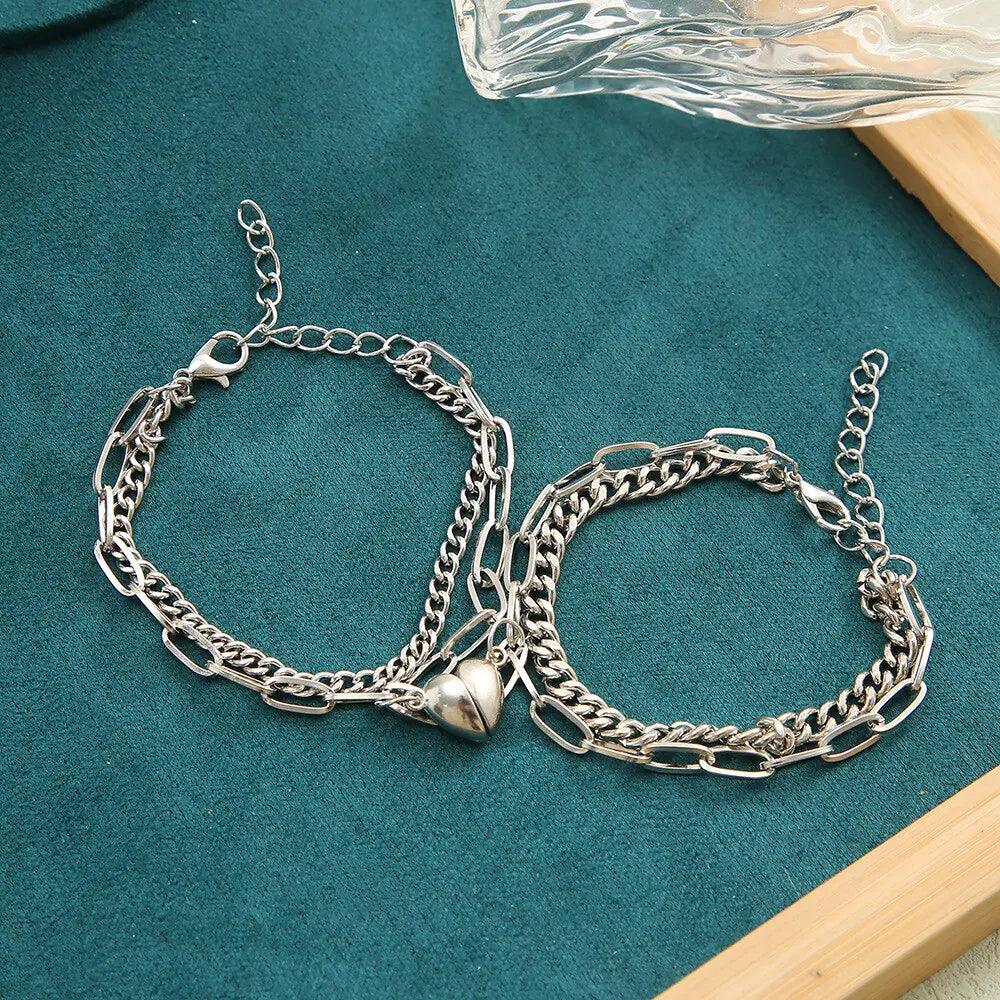 Halves Heart Magnetic Couple Bracelets - Emporium WRJJ