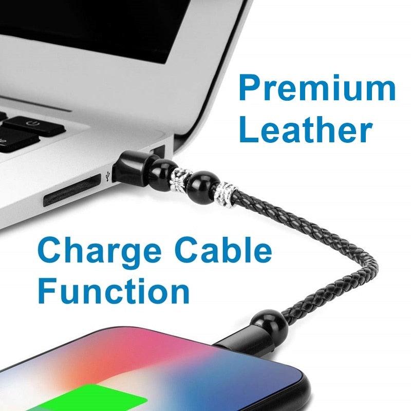 Leather Portable USB Type C and Micro Bracelet Phone Charger - Emporium WRJJ