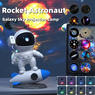 Rocket Astronaut Galaxy Starry Sky Projector Lamp Desktop - Emporium WRJJ