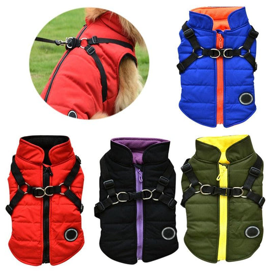 Waterproof Pet Coat With Harness - Emporium WRJJ