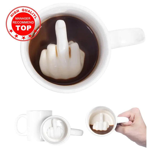 White Middle Finger Mug - Emporium WRJJ