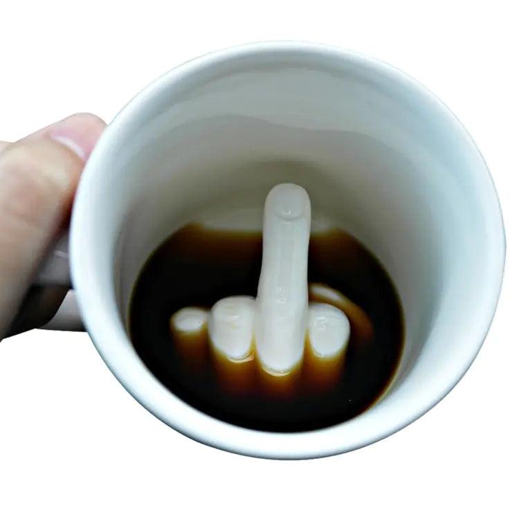 White Middle Finger Mug - Emporium WRJJ